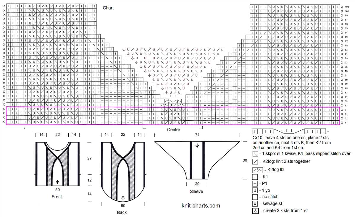 Diamond lattice knit pattern