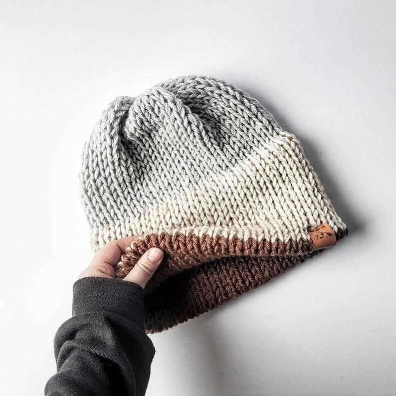 Double brim beanie knitting pattern