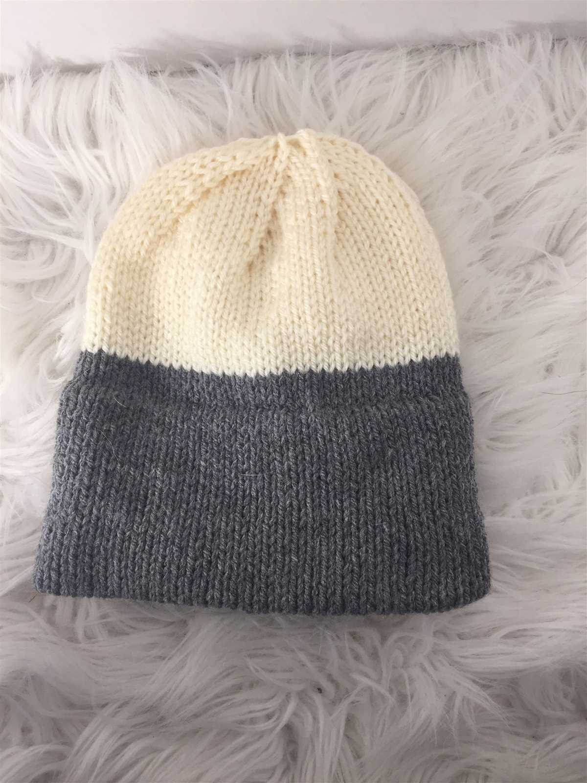 Double brim beanie knitting pattern