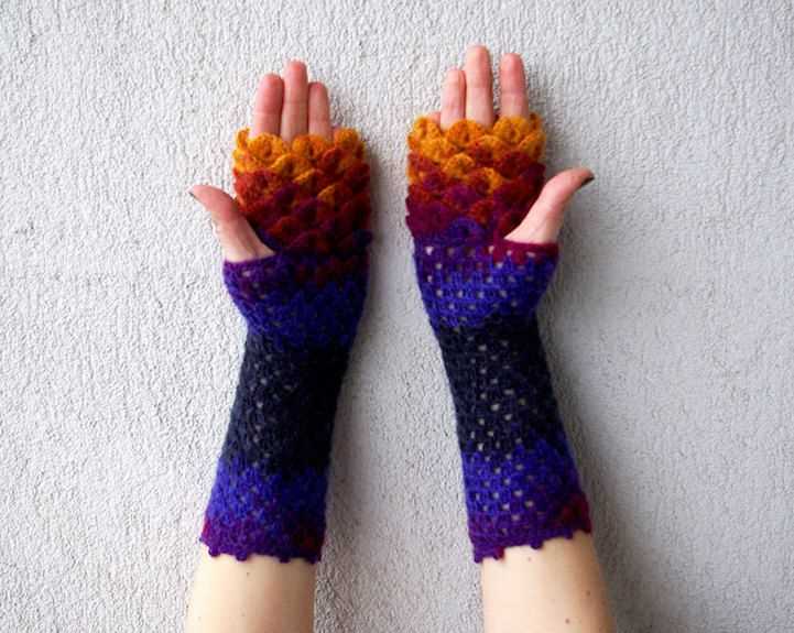 Dragon scale gloves knitting pattern free