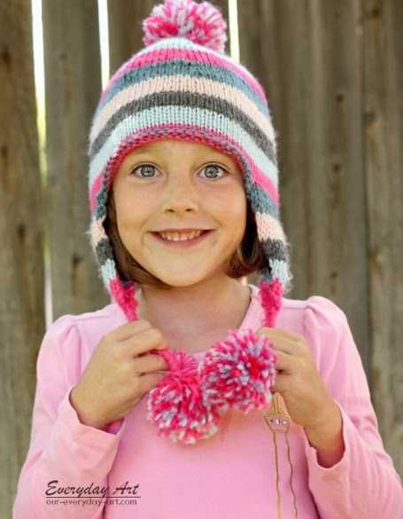 Earflap hat knitting pattern straight needles