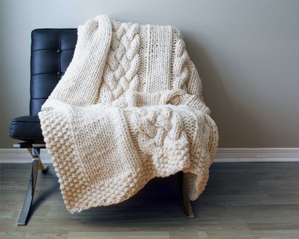 Easy cable knit throw pattern