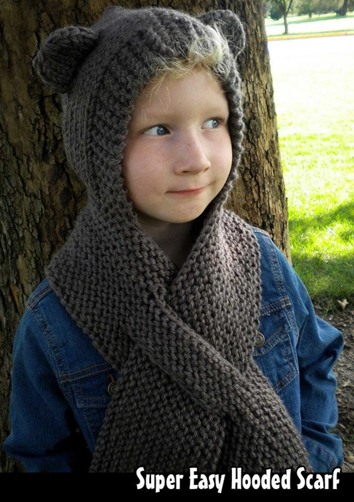 Easy hooded scarf knitting pattern