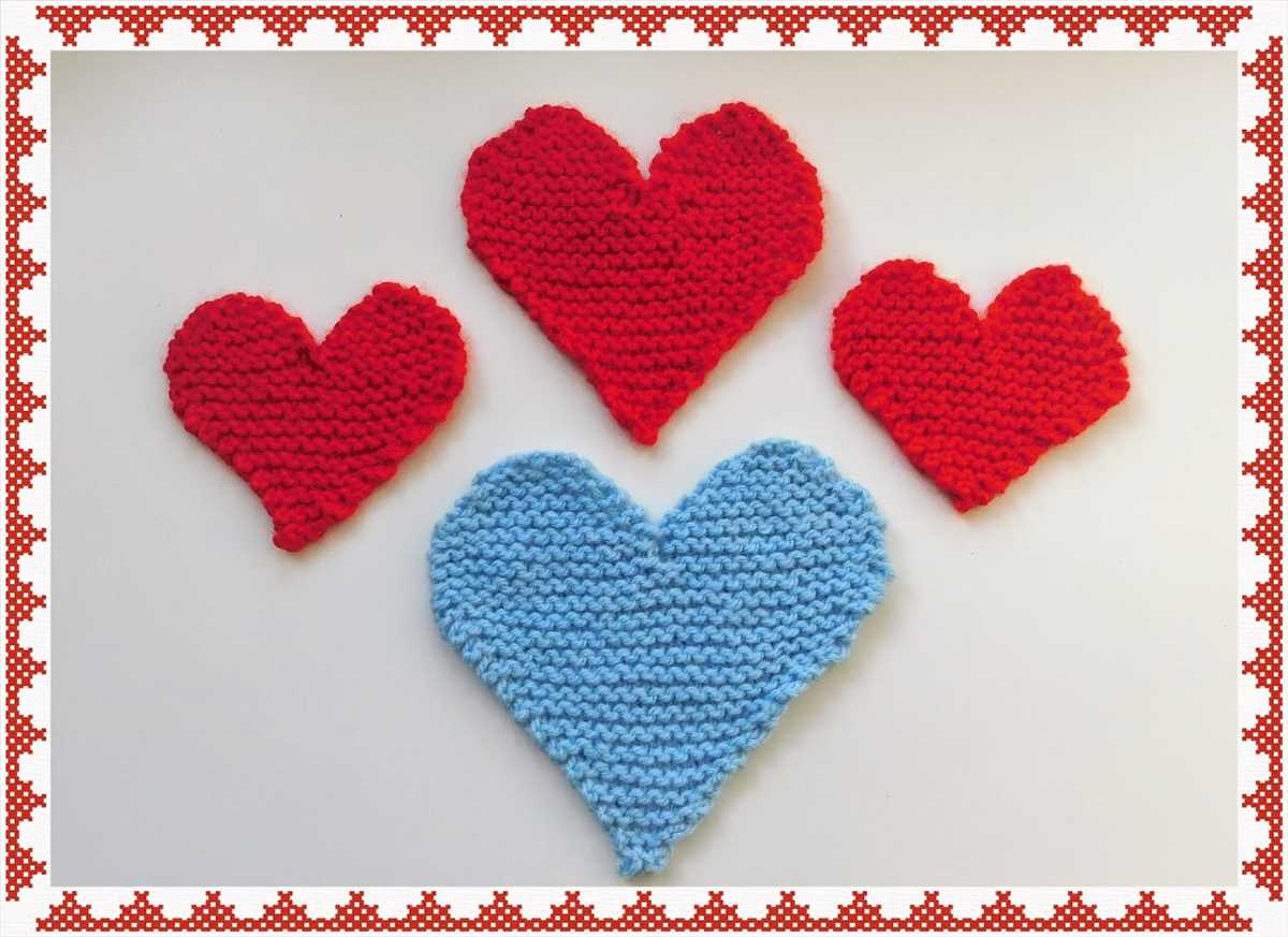 Easy knitted heart pattern
