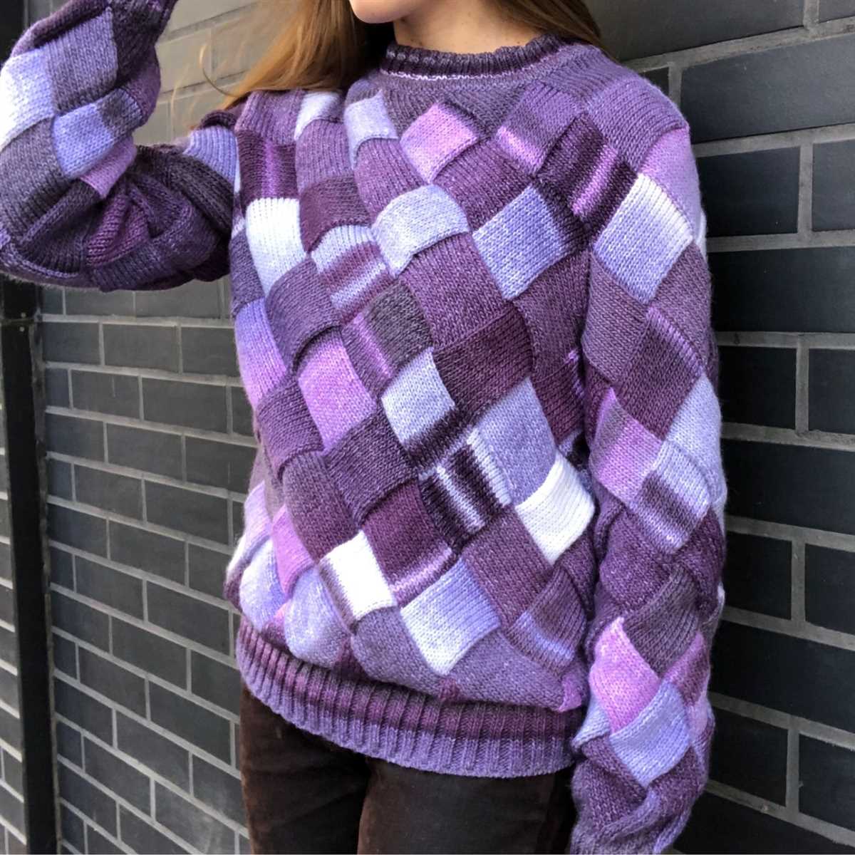 Entrelac knitting patterns sweater