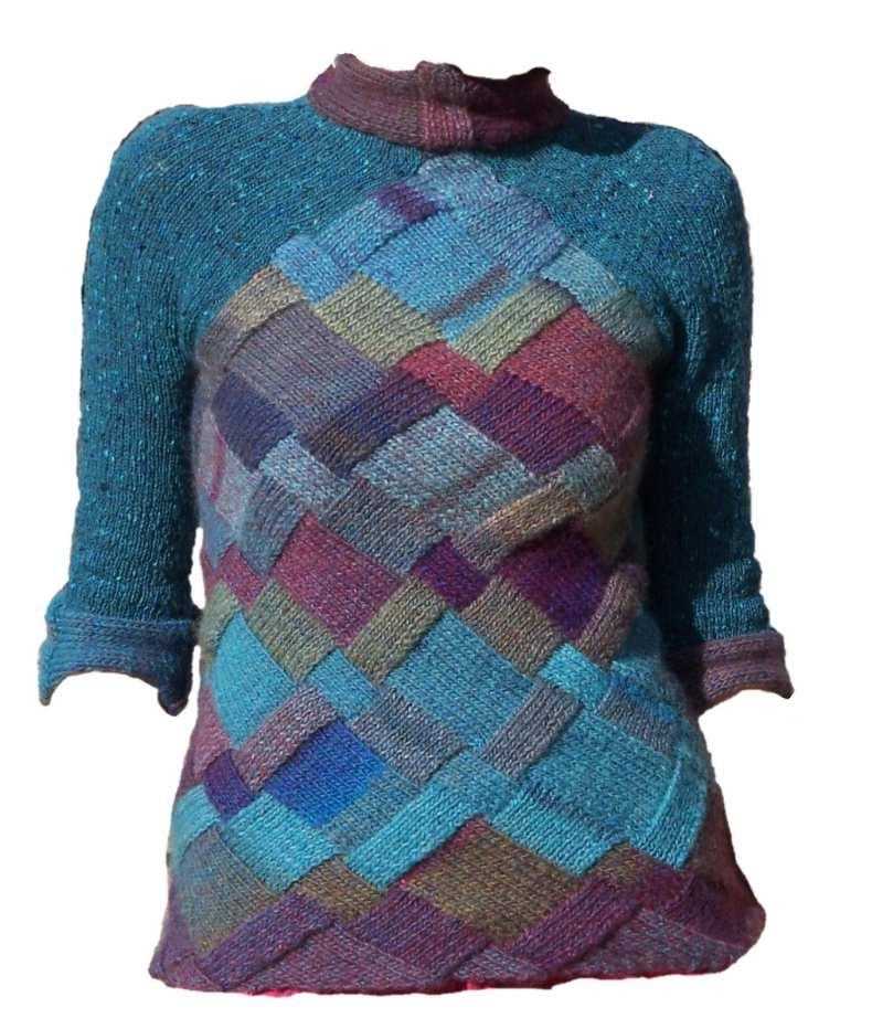 Entrelac knitting patterns sweater