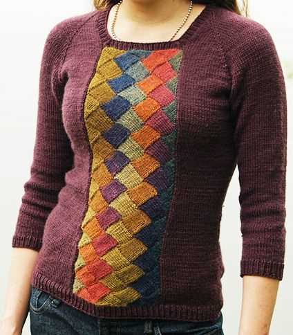 Entrelac knitting patterns sweater