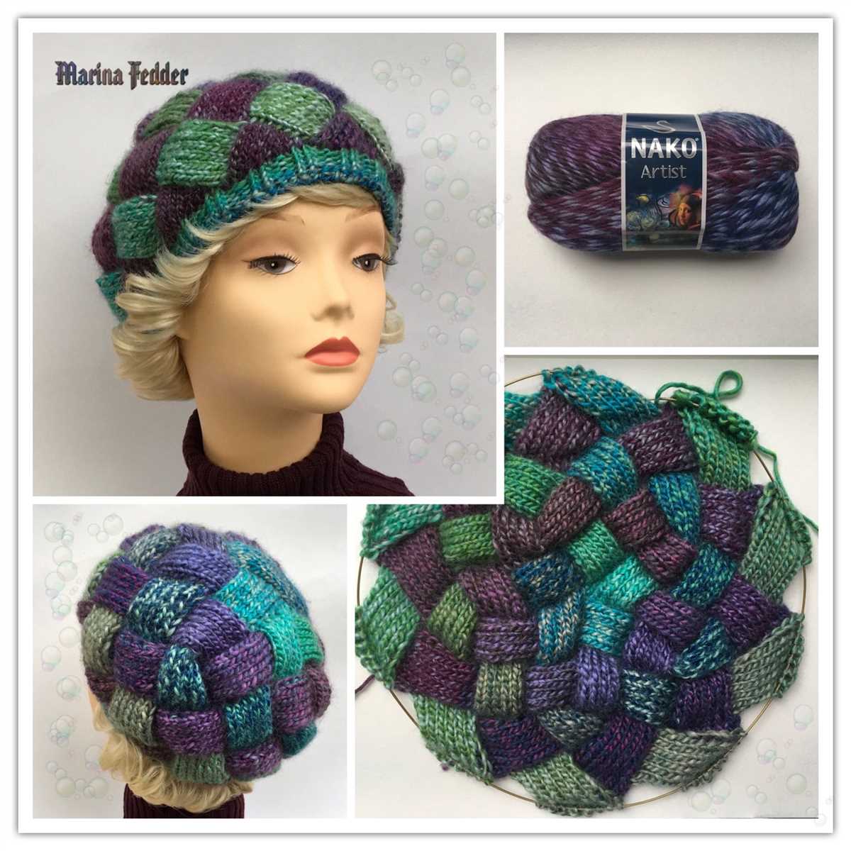 Entrelac beret knitting pattern