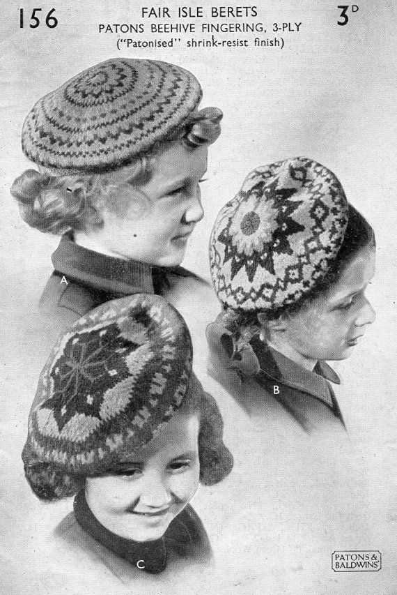 Fair isle beret knitting pattern