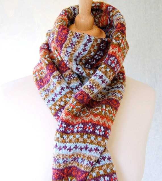 Fair isle scarf knitting patterns