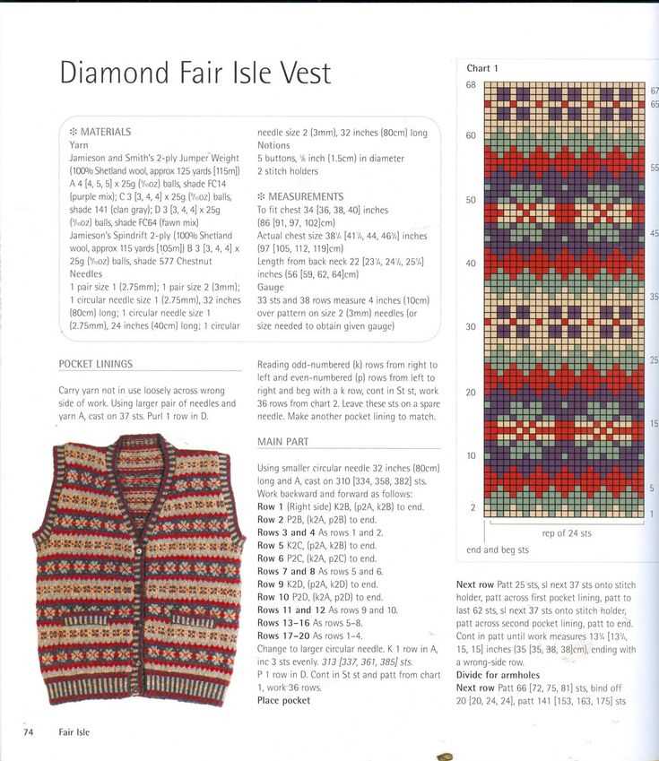 Fair isle slipover knitting pattern