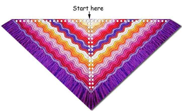 Fan and feather knitting pattern
