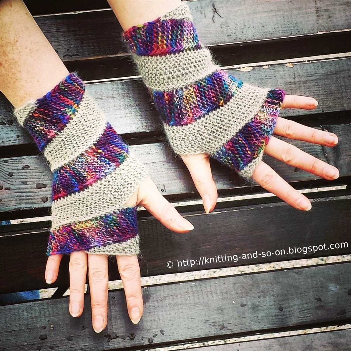 Fingerless gloves pattern knit