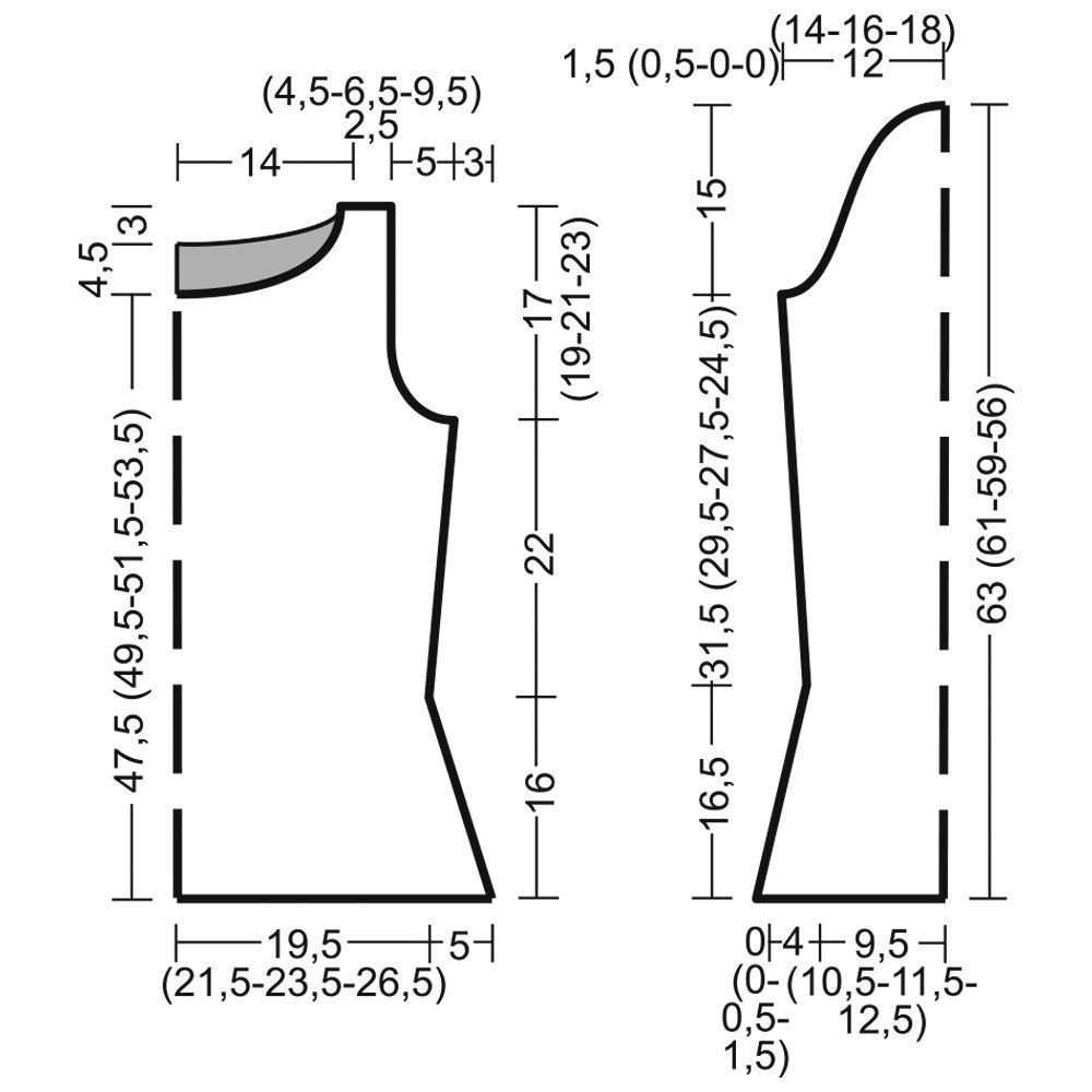 Flared sleeve knitting pattern
