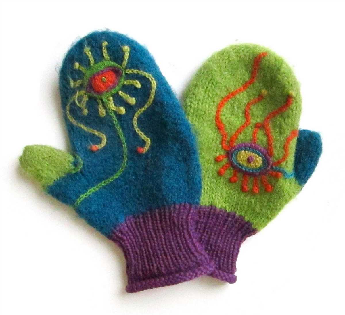 Free knit felted mitten pattern
