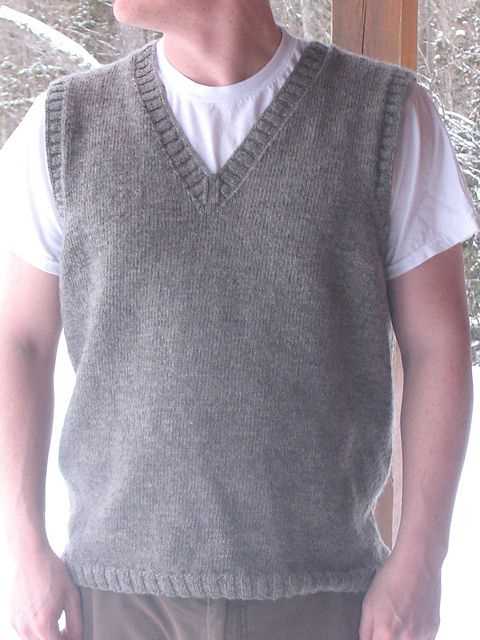 Free knitting pattern v-neck vest men's