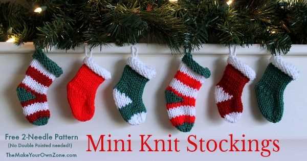 Free mini christmas stocking knitting pattern