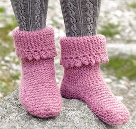 Free slipper boot knitting patterns