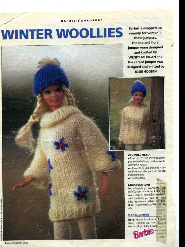 Free barbie knitting patterns pinterest