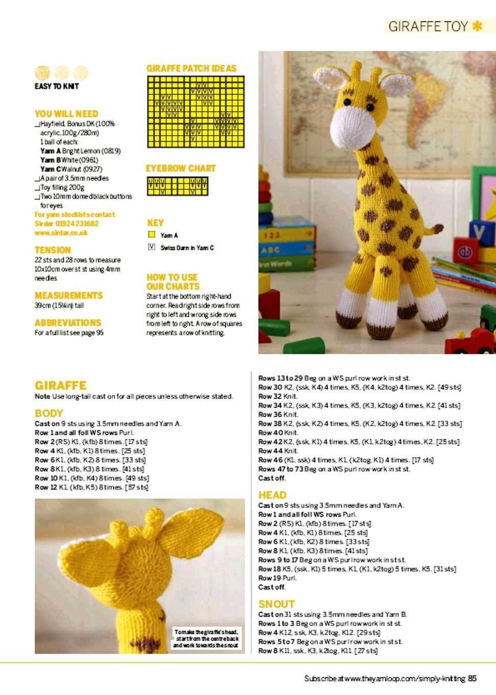 Free knit giraffe hat pattern
