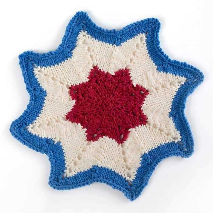 Free knitted poinsettia dishcloth pattern