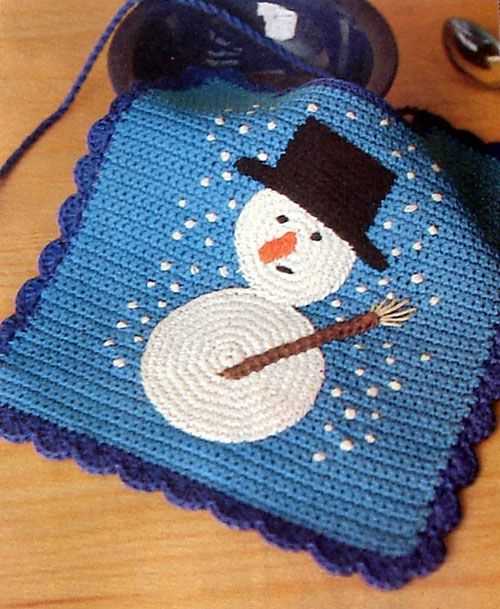 Free knitted snowman dishcloth patterns