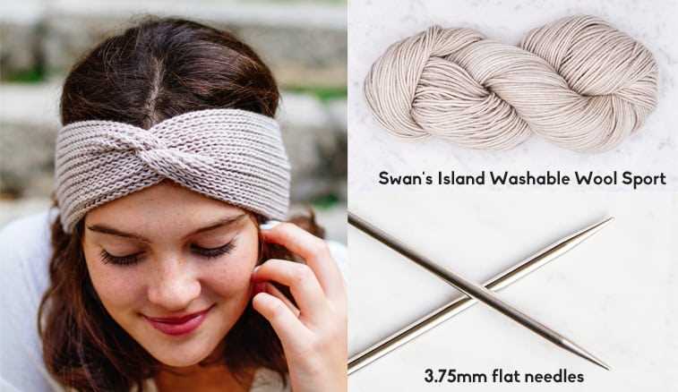 Free knitted twisted headband pattern