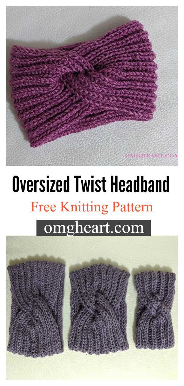 Free knitted twisted headband pattern