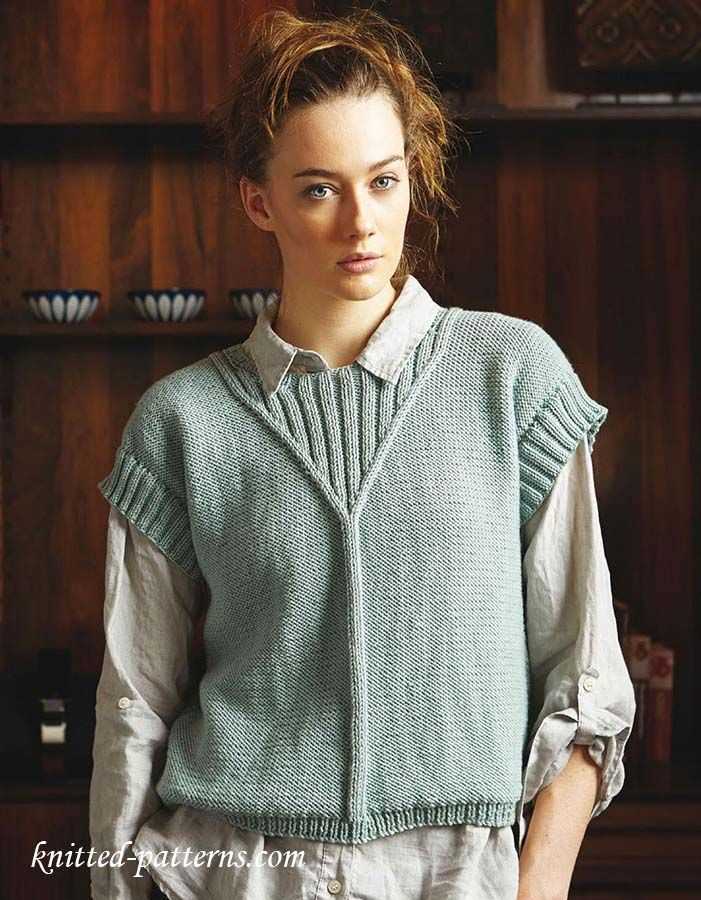 Free knitting pattern for long sleeveless vest