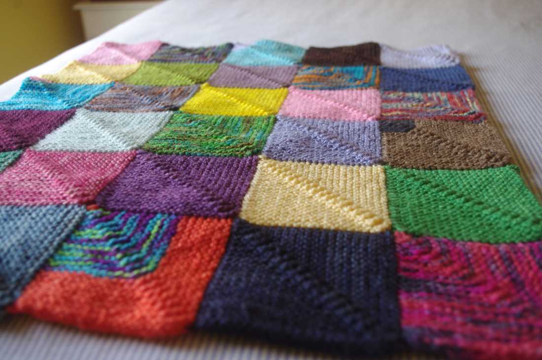 Free knitting pattern for patchwork blanket