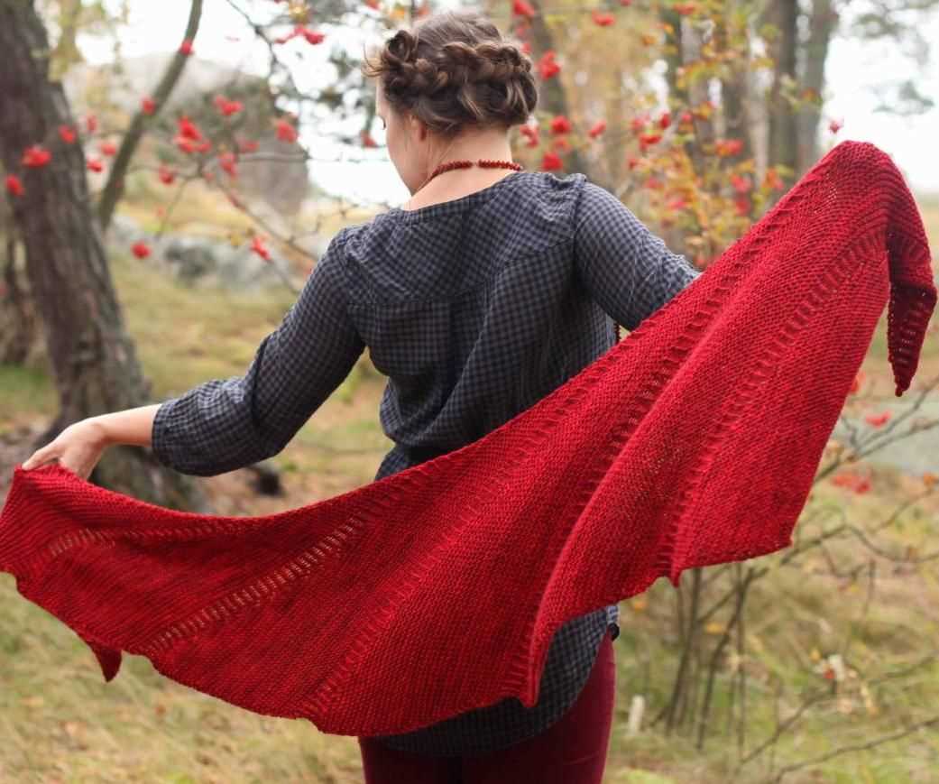 Free knitting pattern for shawl with pockets