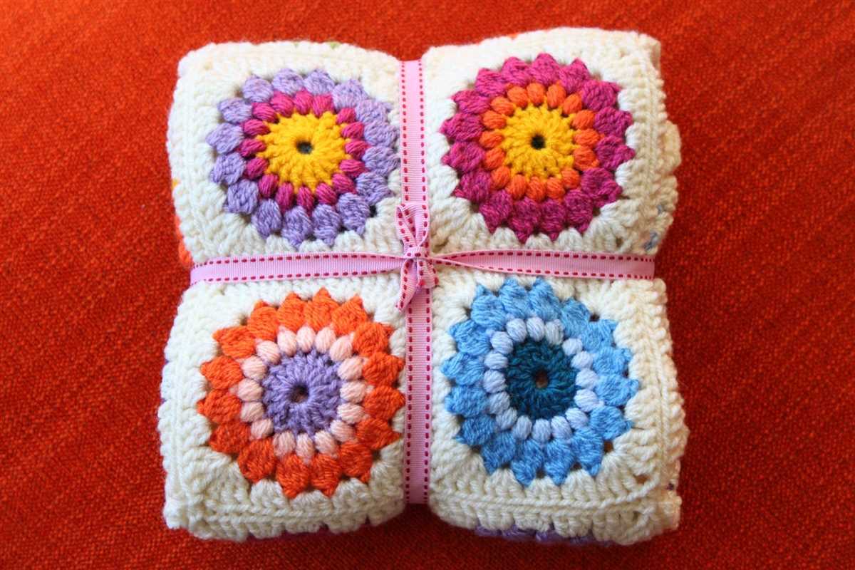 Granny square blanket knitting pattern