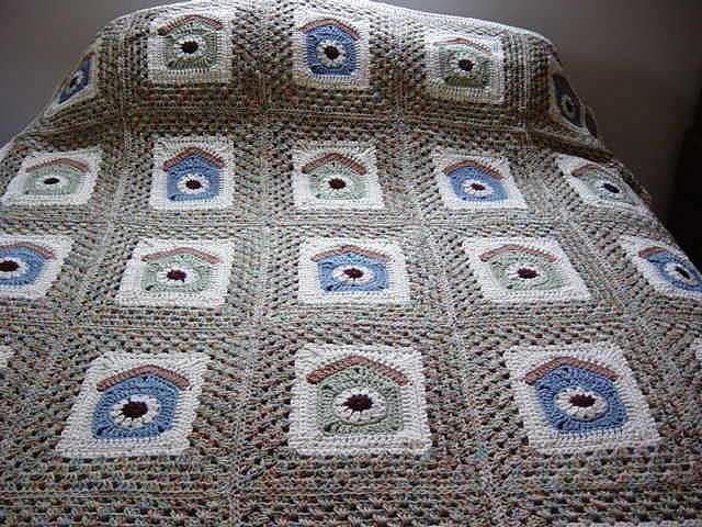 Granny square blanket knitting pattern