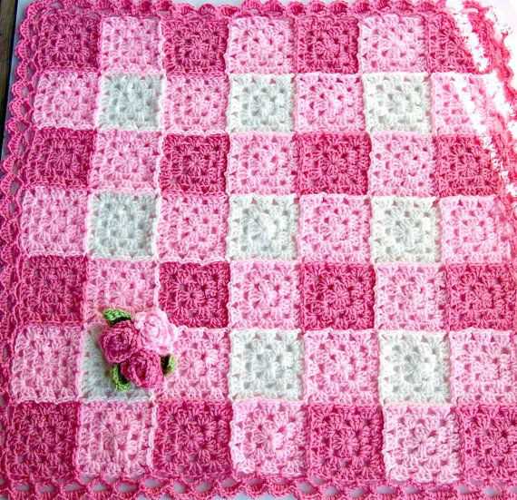 Granny square blanket knitting pattern