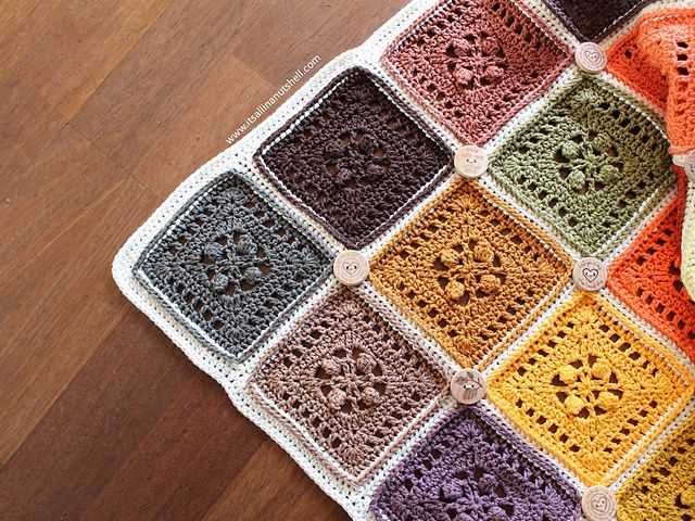 Granny square blanket knitting pattern