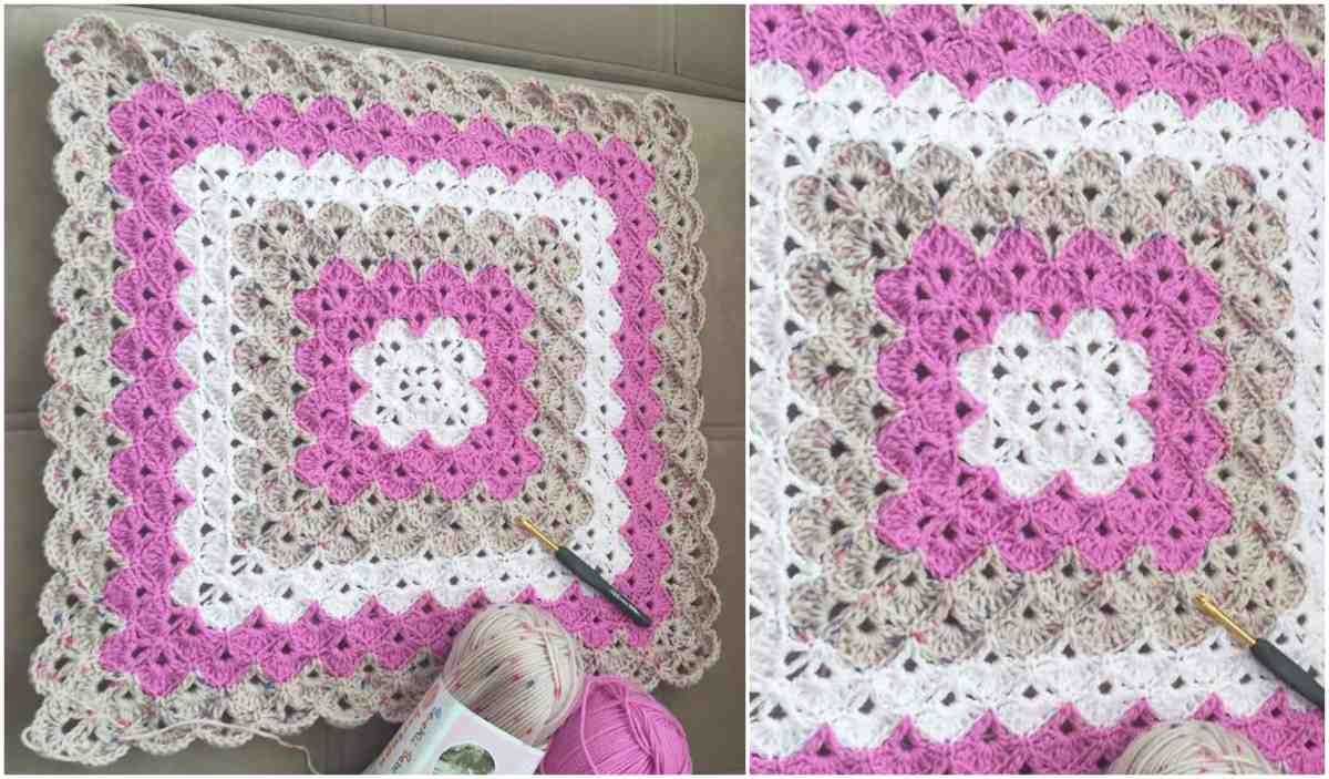 Granny square blanket knitting pattern