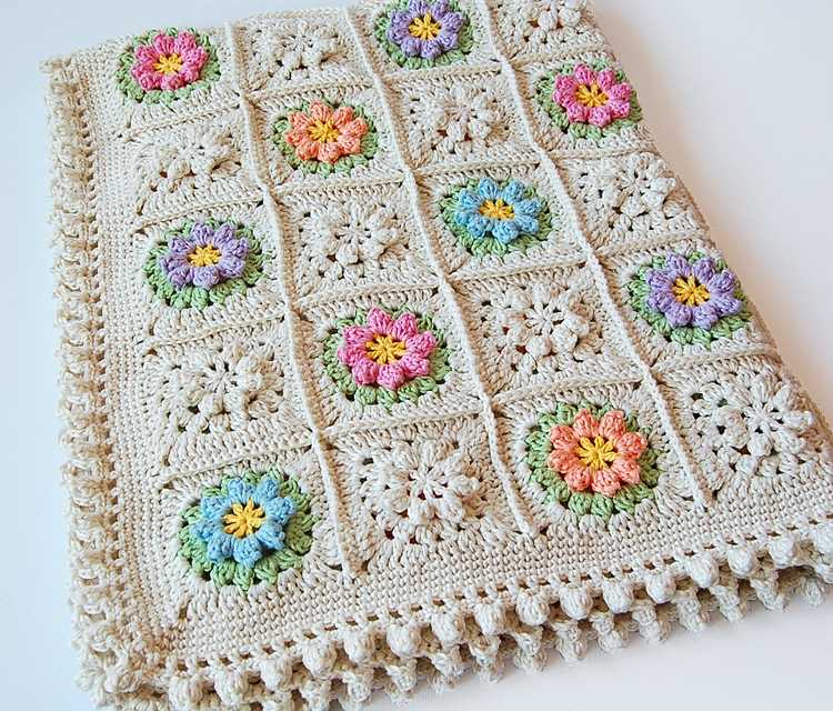 Granny square blanket knitting pattern