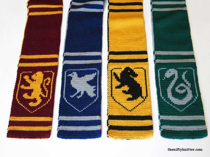 Harry potter house scarves knitting pattern