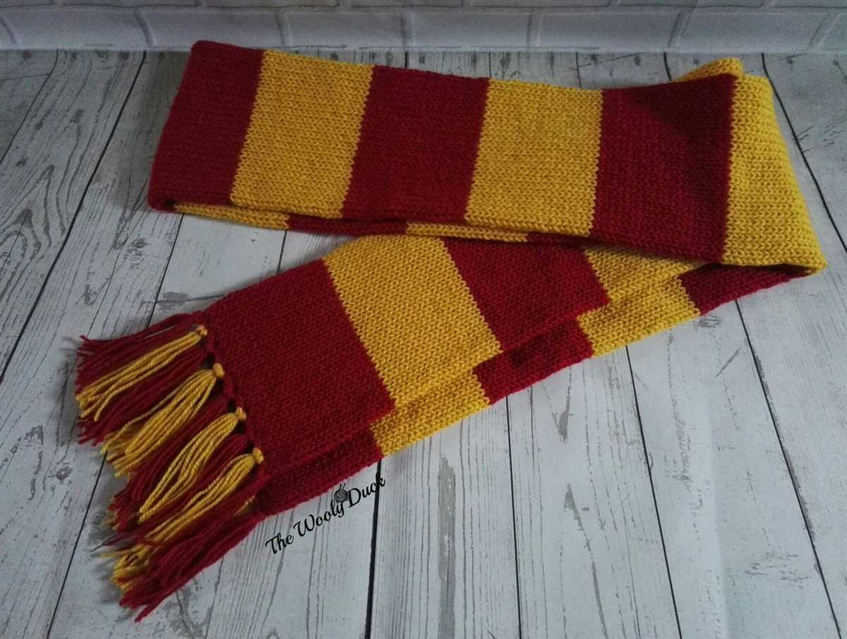 Harry potter house scarves knitting pattern