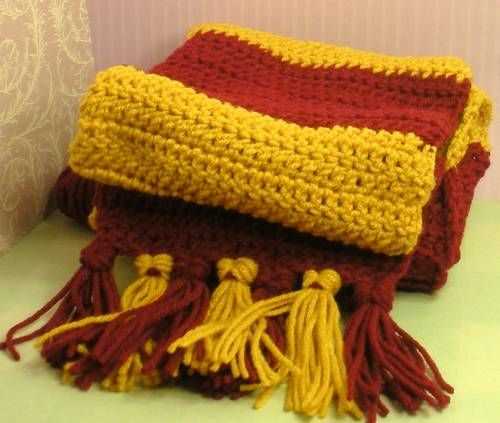 Harry potter house scarves knitting pattern
