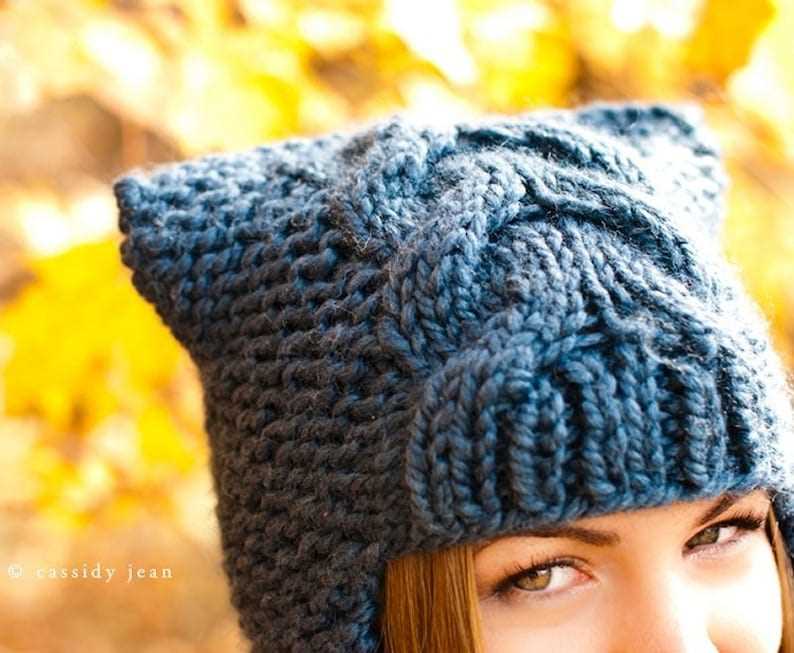 Hat with ear flaps knitting pattern straight needles