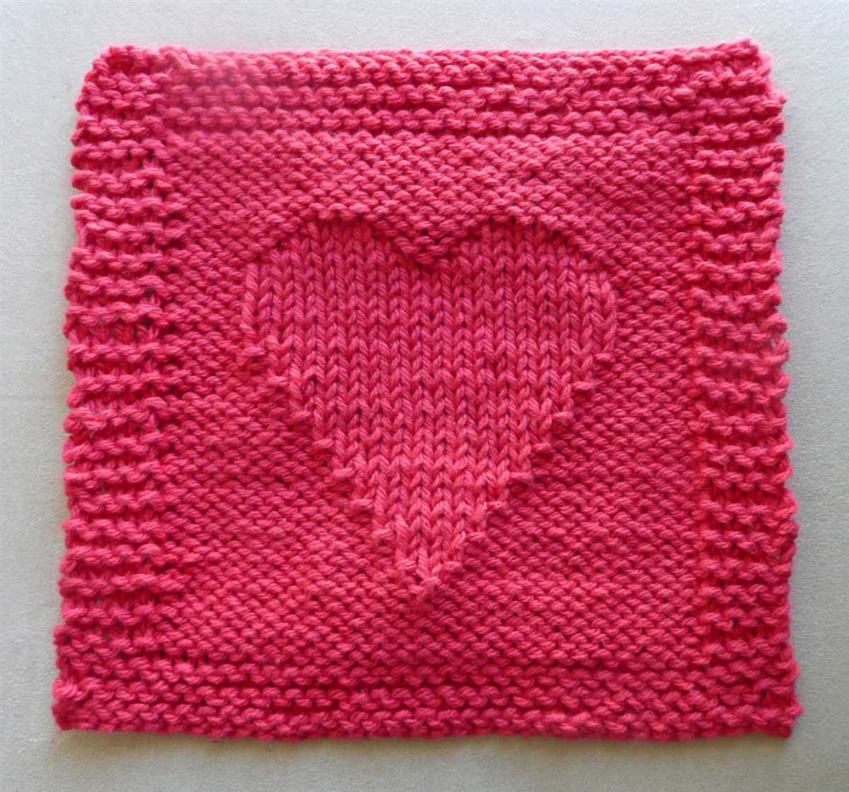 Heart knit dishcloth pattern