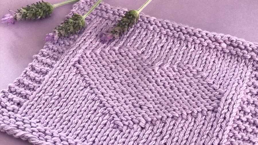 Heart knit dishcloth pattern