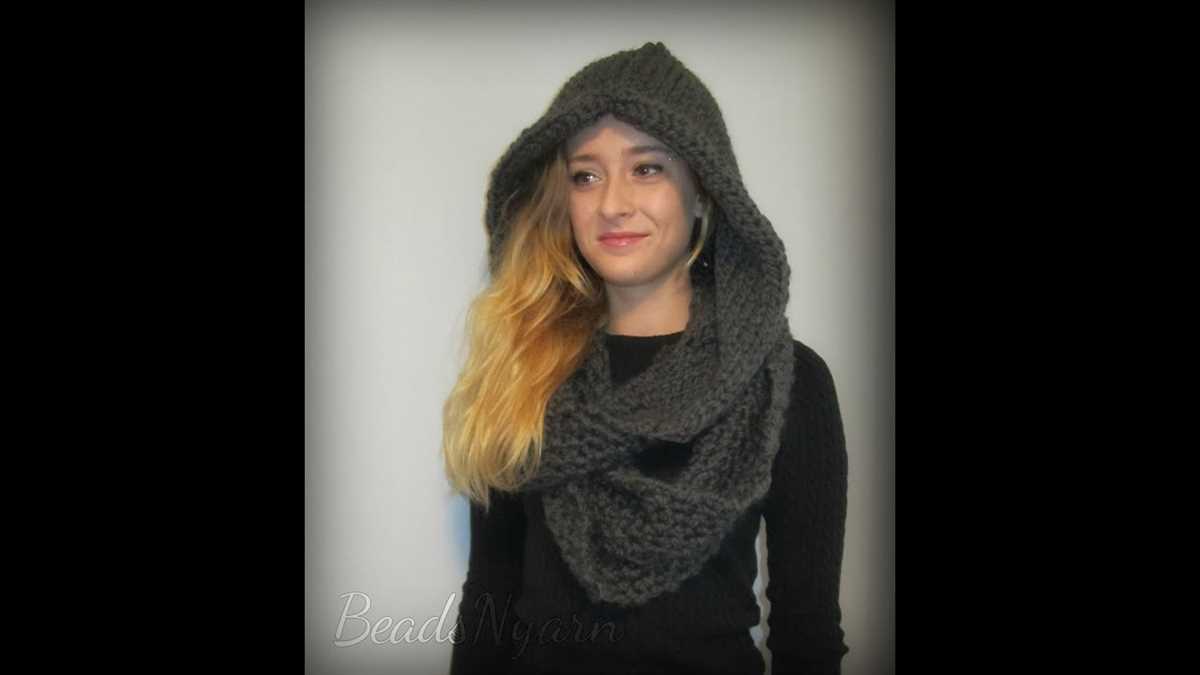 Hooded scarf knitting pattern easy