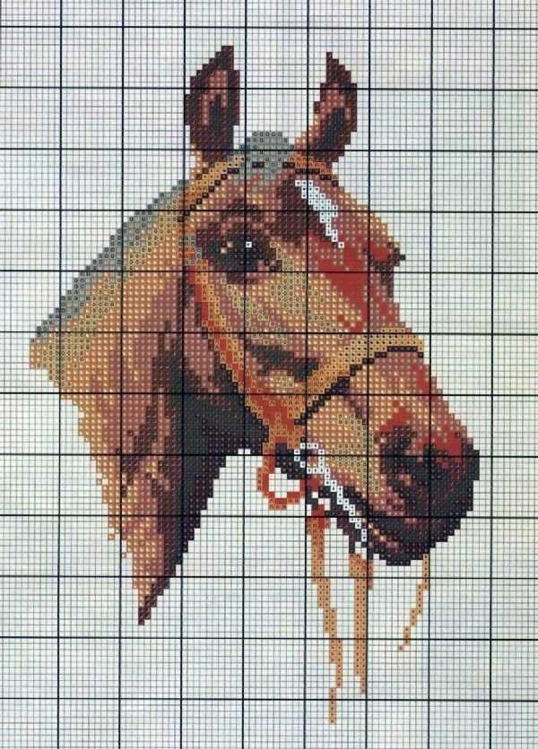 Horse head knitting pattern