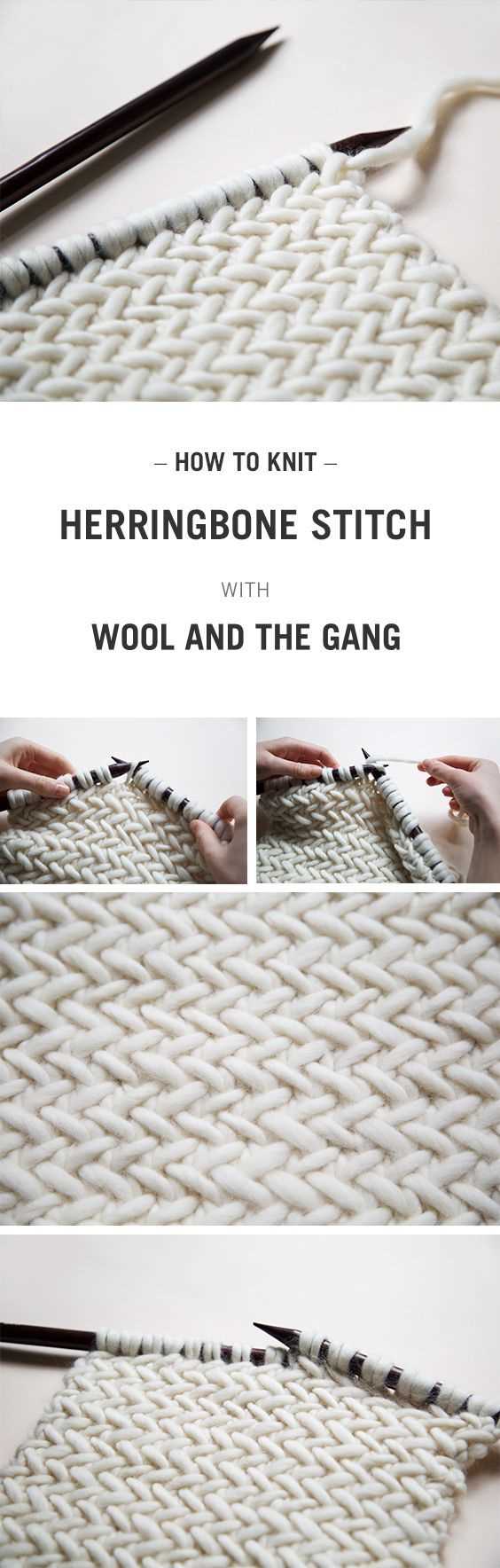 How to knit herringbone pattern