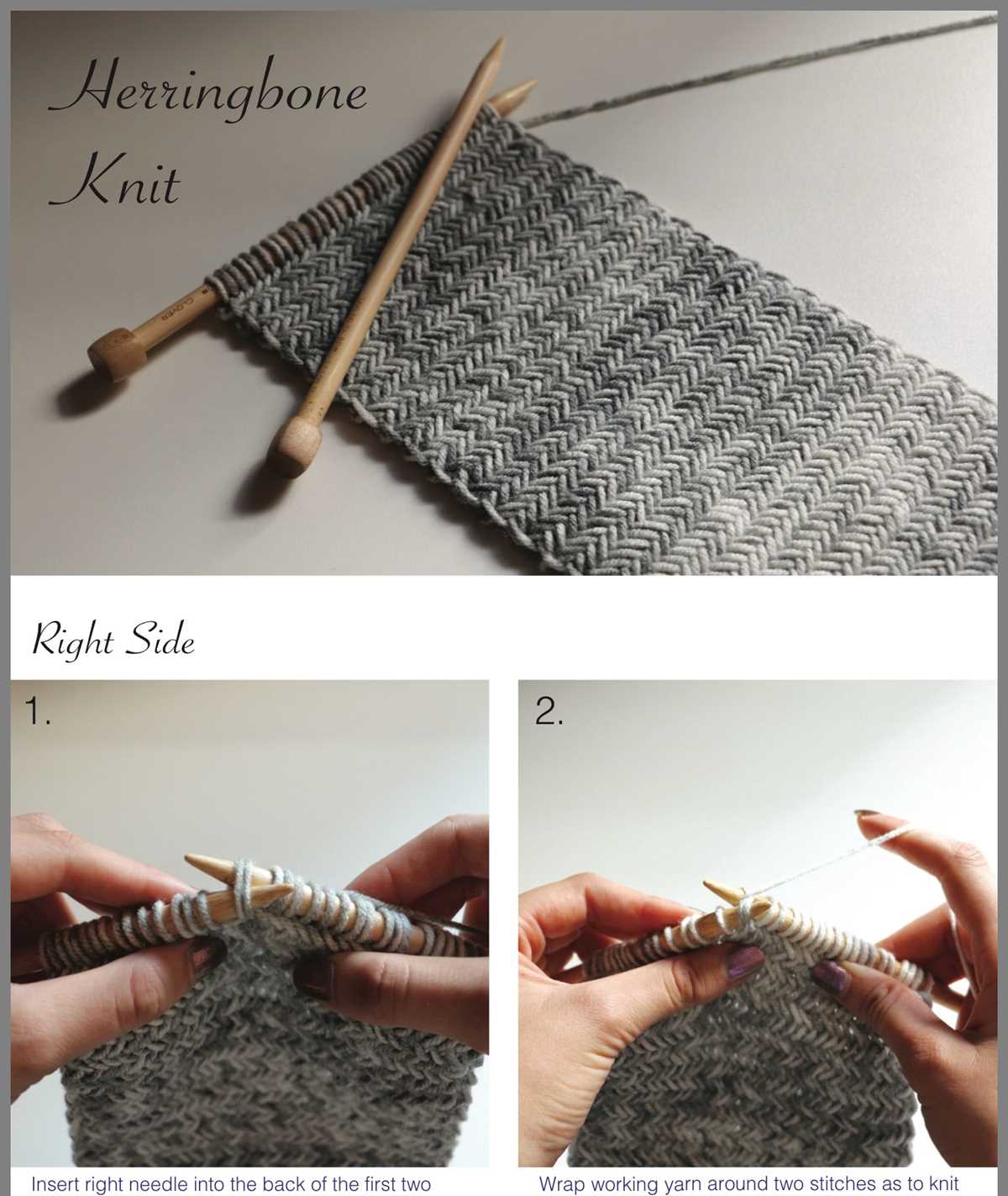 How to knit a herringbone pattern