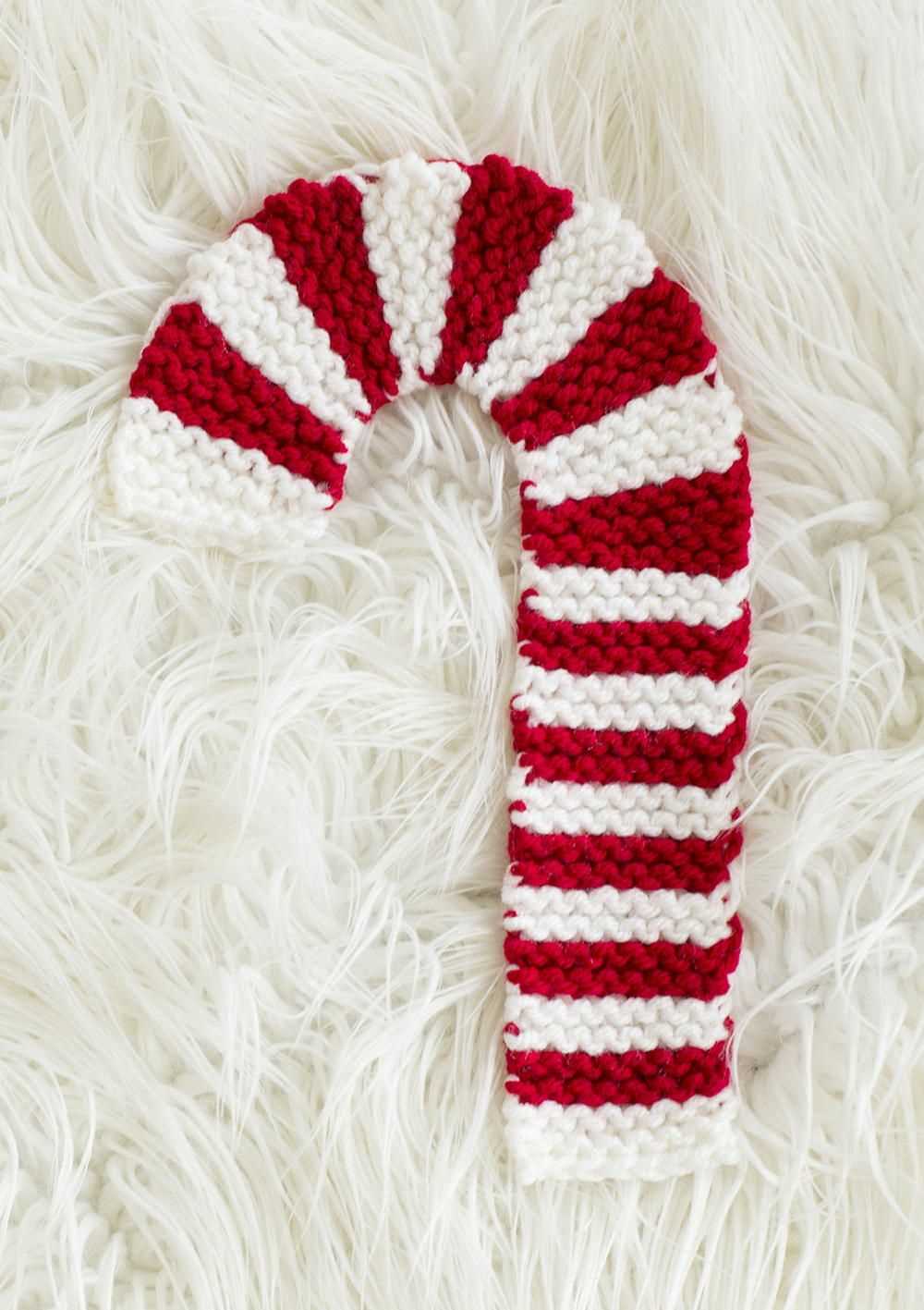 Knit candy cane pattern