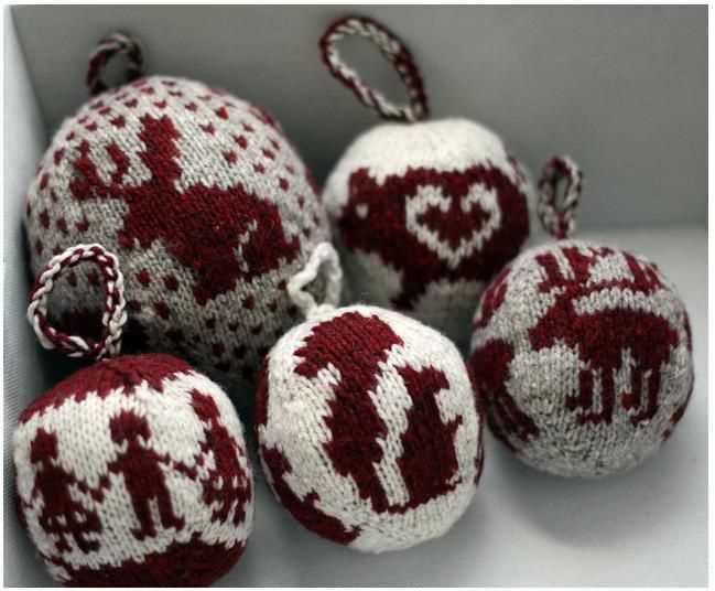Knit christmas ball ornament pattern