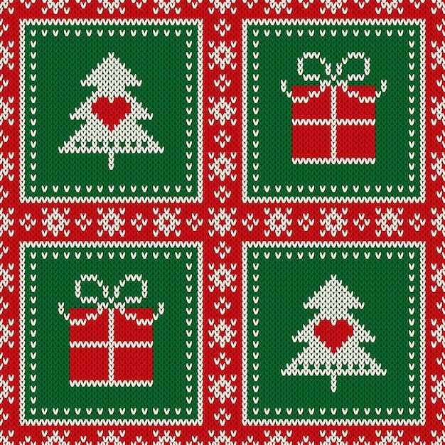 Knit christmas tree pattern